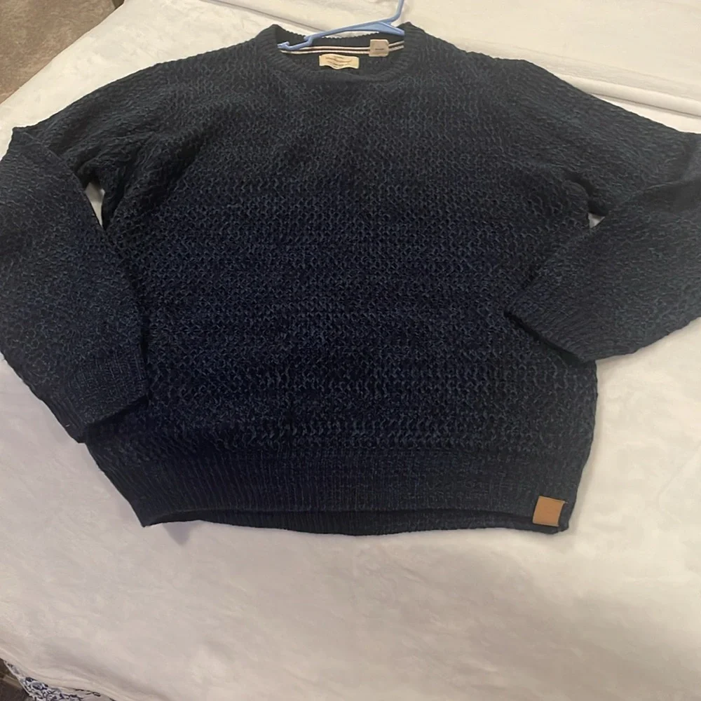 Weatherproof Vintage‎ Mens Textured Knit Crewneck Sweater/Blue